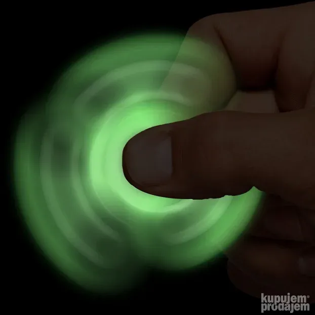 Svetleći Fidget Hand Spinner bela/fluroscentna zelena