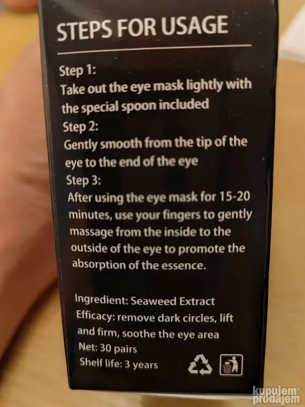 Maska za podocnjake Maska protiv podocnjaka GelMaska za lice