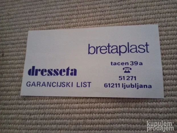 Dresseta bretaplast ljubljana jugoslavija