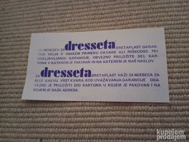 Dresseta bretaplast ljubljana jugoslavija