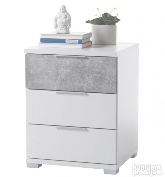 Nocni Stocic/Komoda 46x61x42cm (Beli) - Mobelando