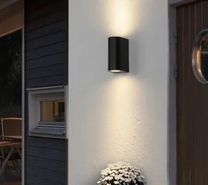 Aluminijumska dekorativna zidna lampa CRNA sa sijalicom 2x5W