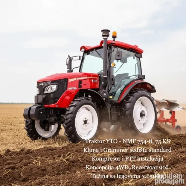 Traktor YTO - NMF 754-8, 75 KS