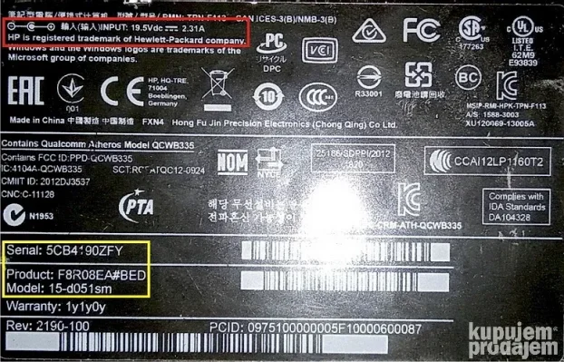 Laptop HP 15 (delovi)