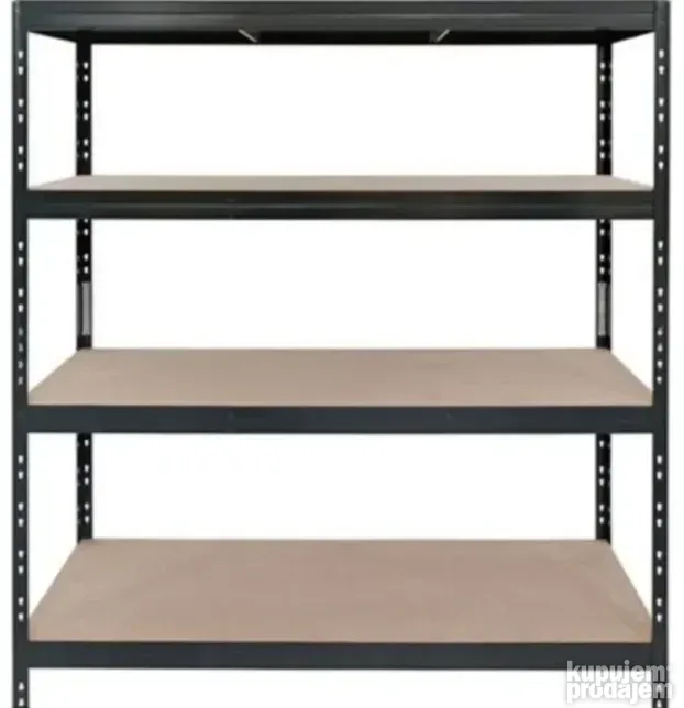 Polica metalna 180x160x60cm 4 police mdf rivet xl