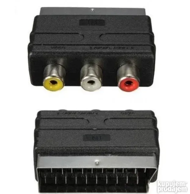 Skart adapter S-Video+AV činčevi 3RCA, prekidač in/out Scart