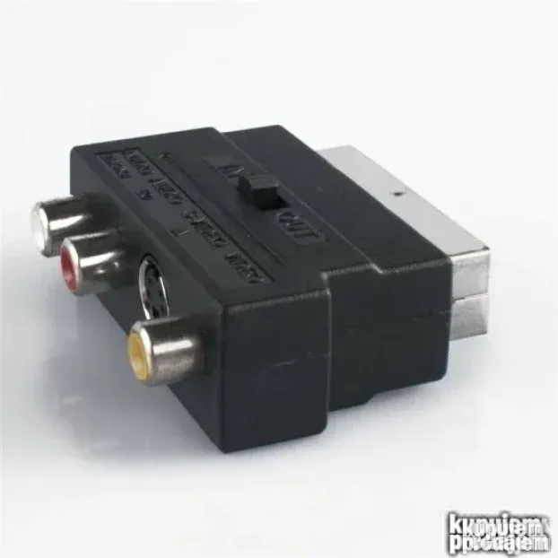 Skart adapter S-Video+AV činčevi 3RCA, prekidač in/out Scart