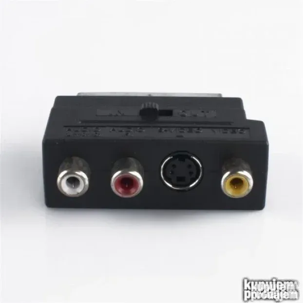 Skart adapter S-Video+AV činčevi 3RCA, prekidač in/out Scart