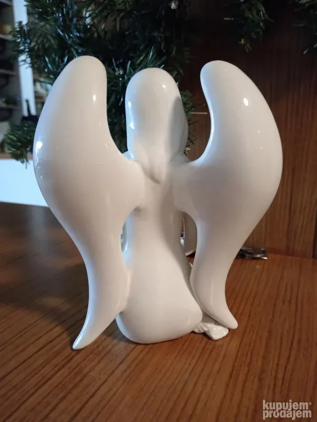 Svećnjak Anđeo porcelan vintage