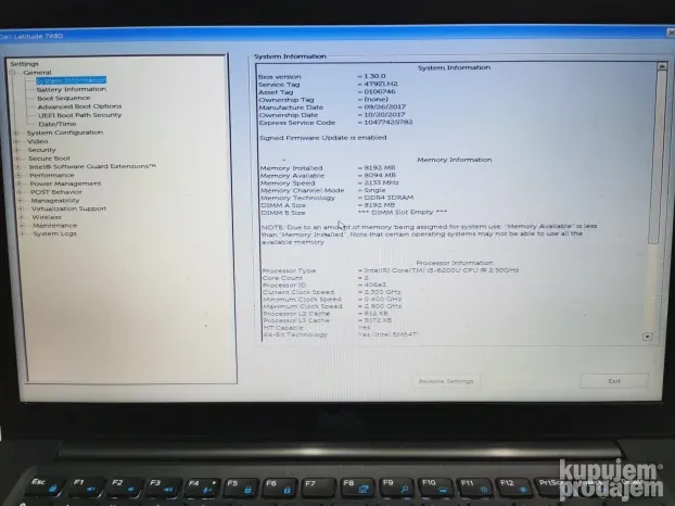 Maticna ploca za Dell Latitude 7480 #758/5