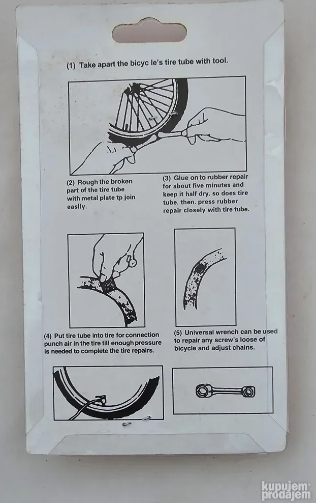 Set za krpljenje guma BICIKL lepljenje alat fleke
