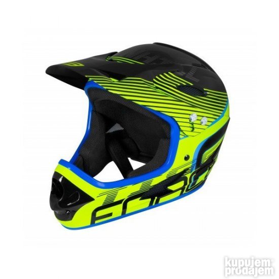 Kaciga FORCE TIGER DOWNHILL crno-fluo-plava