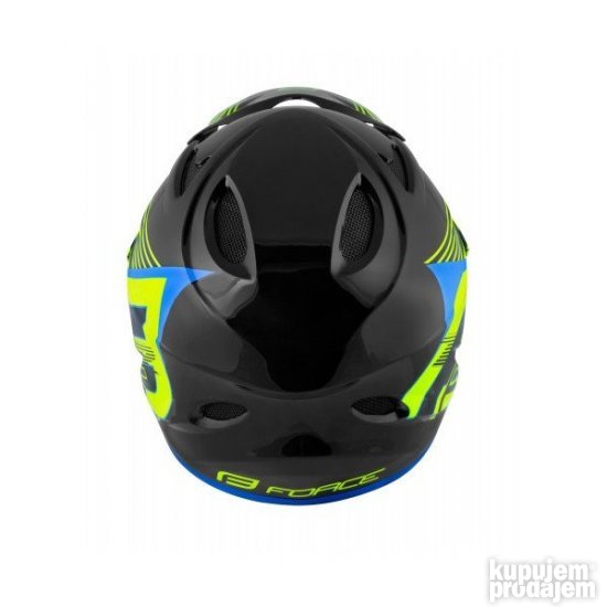 Kaciga FORCE TIGER DOWNHILL crno-fluo-plava