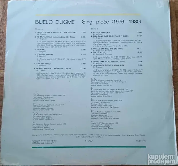 Bijelo Dugme-Singl Ploce 1976-1980 LP (1982)