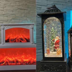 Kamin LED Lampa Fenjer Deda Mraz Nova Godina Ukras