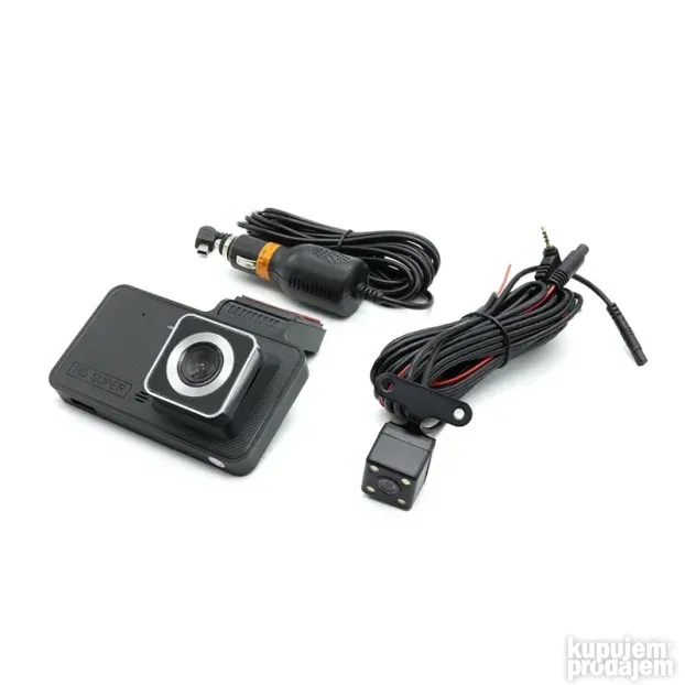 Auto kamera T713 dual lens crna+rikverc