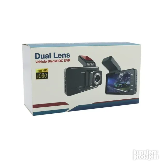 Auto kamera T713 dual lens crna+rikverc