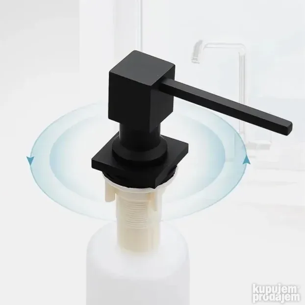 Ugradni dozer tečnog sapuna kvadratni Crni