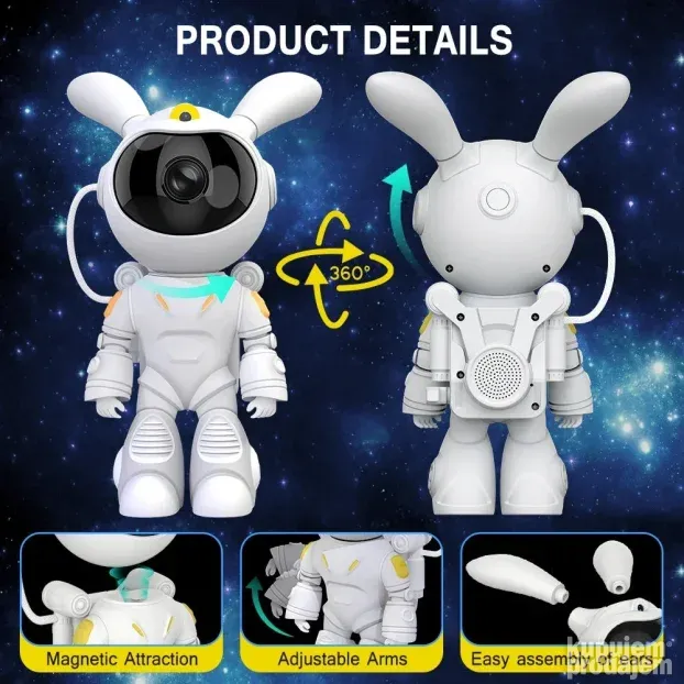 Projektor Astronaut Zec Laser Zvucnik Zvezdano nebo