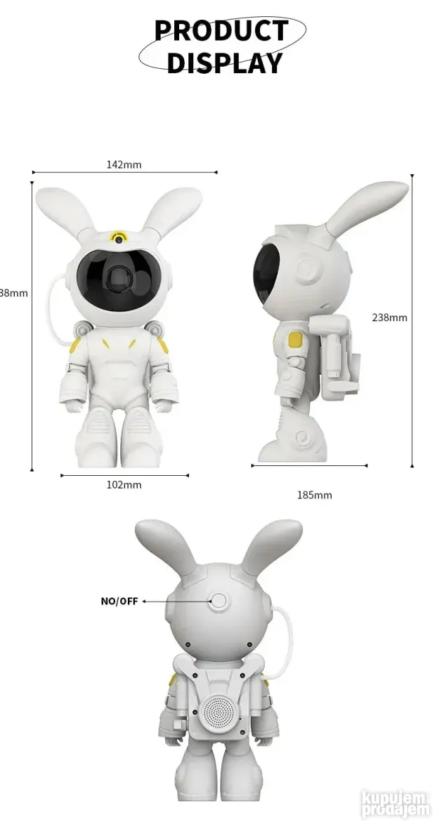 Projektor Astronaut Zec Laser Zvucnik Zvezdano nebo
