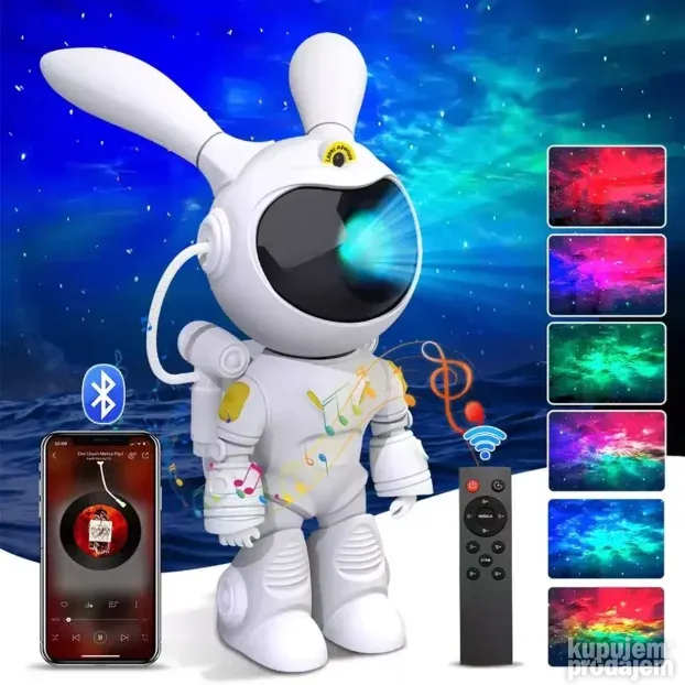 Projektor Astronaut Zec Laser Zvucnik Zvezdano nebo