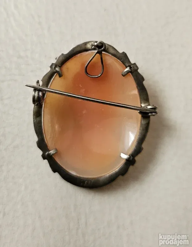 Antique carved Cameo srebro, original