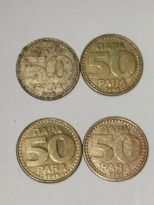 Kovanice 50 para iz 1998 i 1999 god, 4 komada SR Jugoslavija