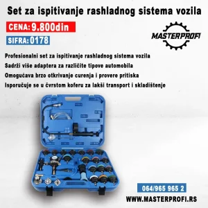Alat za ispitivanje rashladnog sistema svih vozila
