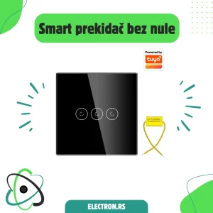 Touch prekidač na dodir WIFI bez N provodnika 3x10A