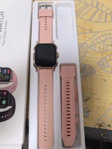 Smart watch rose gold cube