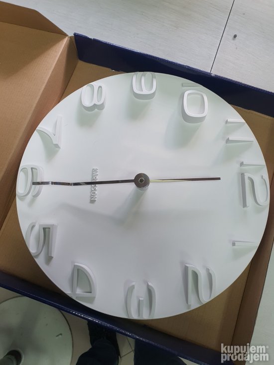 Zidni Beli Sat 42cm - Karlsson