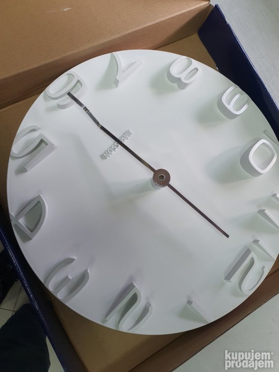 Zidni Beli Sat 42cm - Karlsson
