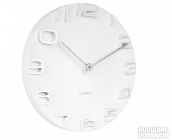 Zidni Beli Sat 42cm - Karlsson