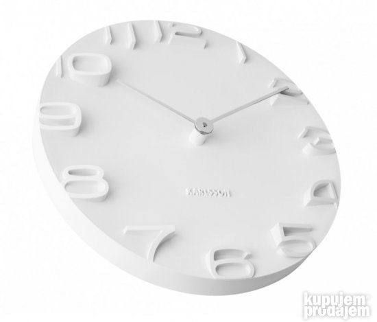 Zidni Beli Sat 42cm - Karlsson