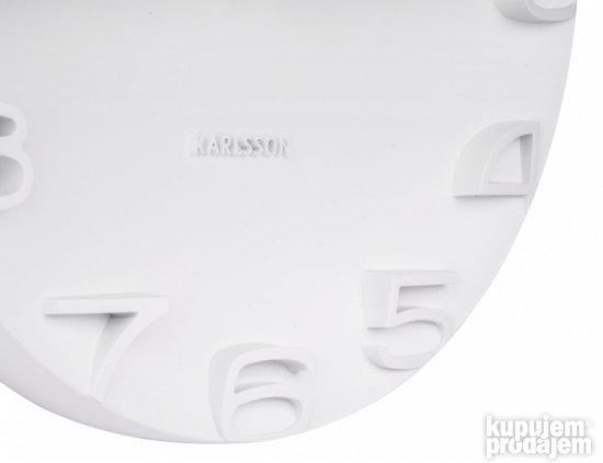 Zidni Beli Sat 42cm - Karlsson