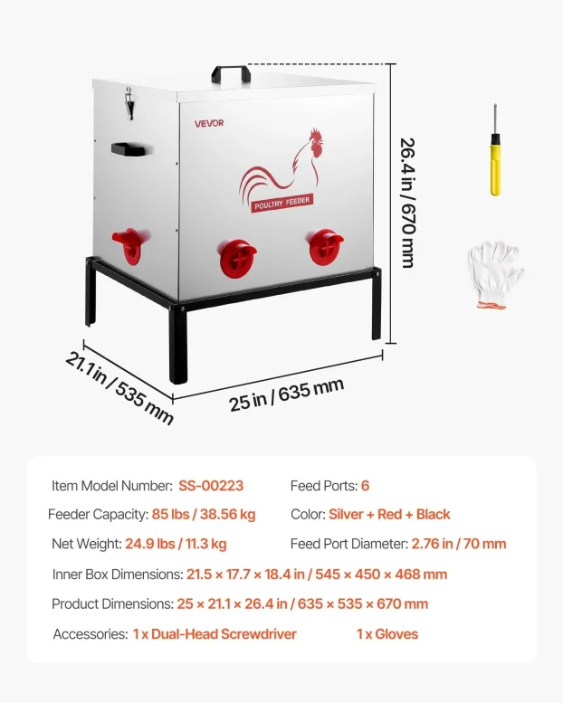 Automatska Hranilica Za Pilice Kokoske Sa 6 Otvora vv