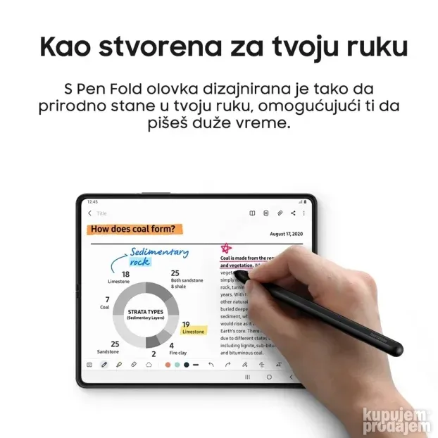 Olovka za touch screen za Samsung Z Fold 3 crna tip 2