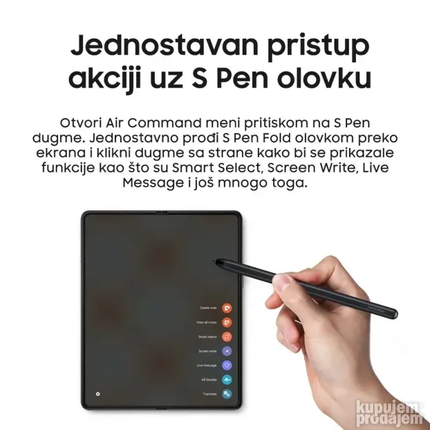 Olovka za touch screen za Samsung Z Fold 3 crna tip 2