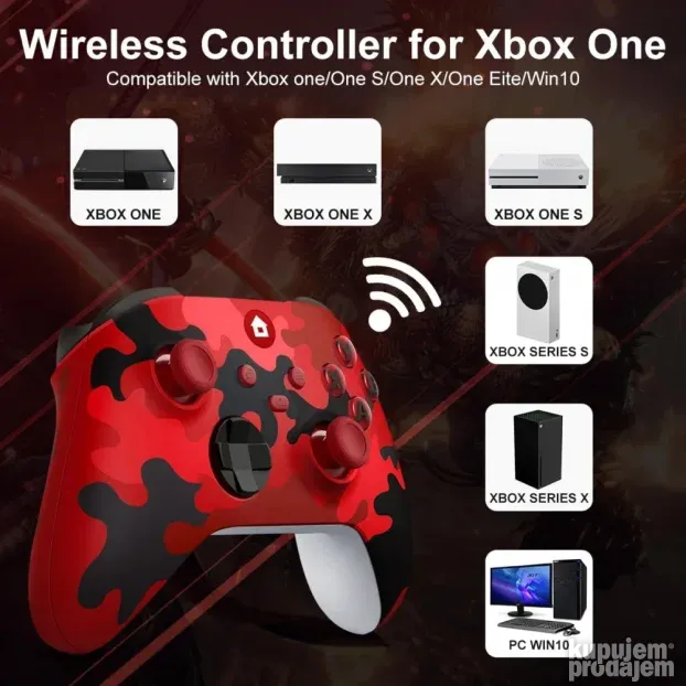 Dzojstik za XBOX One, XBOX X series, PC Windows, PS 3  crven