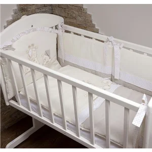 Posteljina za kolevku Tri Drugara 90x45 set 6 u 1 Bež NOVO