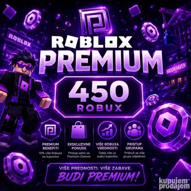 Roblox Premium 450 Robuxa Mese No Brza Isporuka PC Big 190050405 Image M.webp