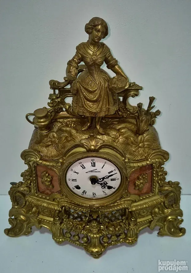 Prelep stari komodni mesingani sat Luj XV