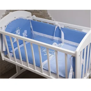 Posteljina za kolevku Tri Drugara 90x45 set 6 u 1 Plava NOVO