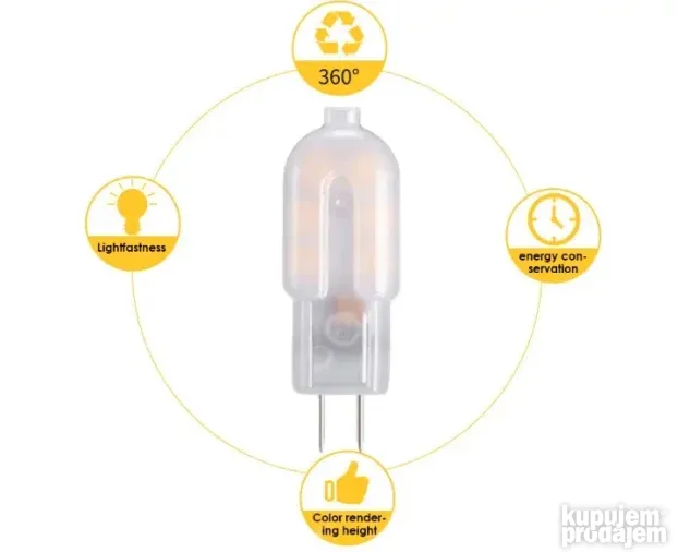 Sijalica G4 LED 3W 12V 3000K Dimabilna, zamena za halogenu