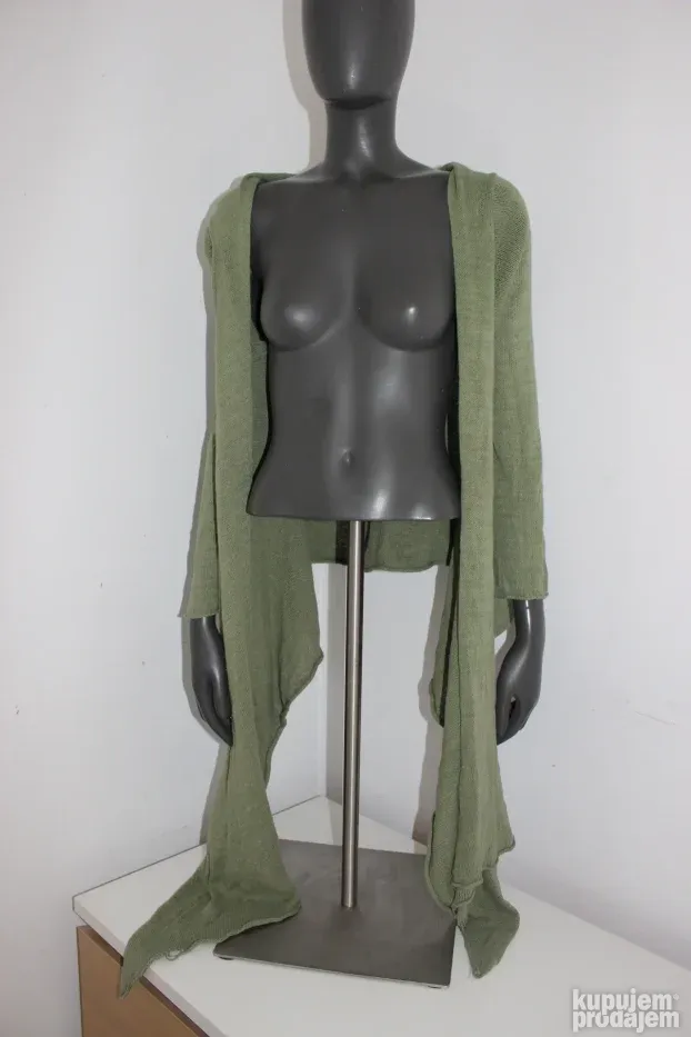 dzemper zenski pamucni pocepan aura knits sa kapuljacom M/38