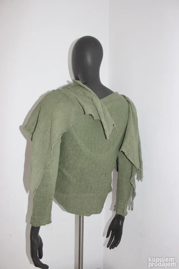 dzemper zenski pamucni pocepan aura knits sa kapuljacom M/38