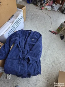 Lacoste Pamučni Bademantil Muški Frotir (Bez Kaiša)