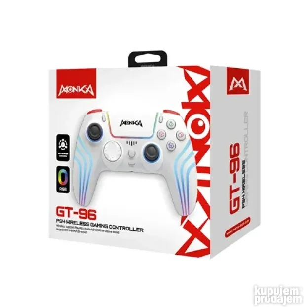 Gamepad Wireless Monka Contra GT96 za PS4 sa vibracijom beli