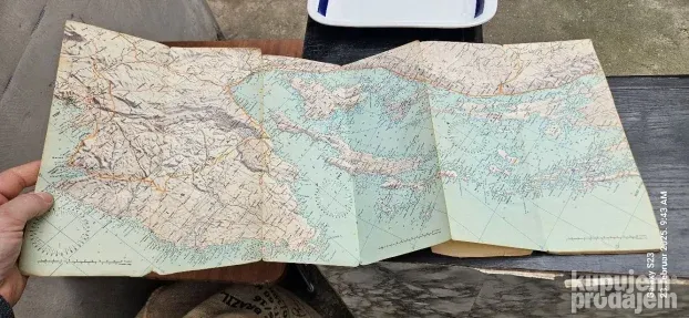 Karta Jugoslovenske obale "Učila" Zagreb 1952 godina