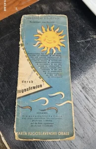 Karta Jugoslovenske obale "Učila" Zagreb 1952 godina